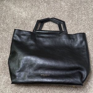 Anna Paola Elegant Black Tote Bag